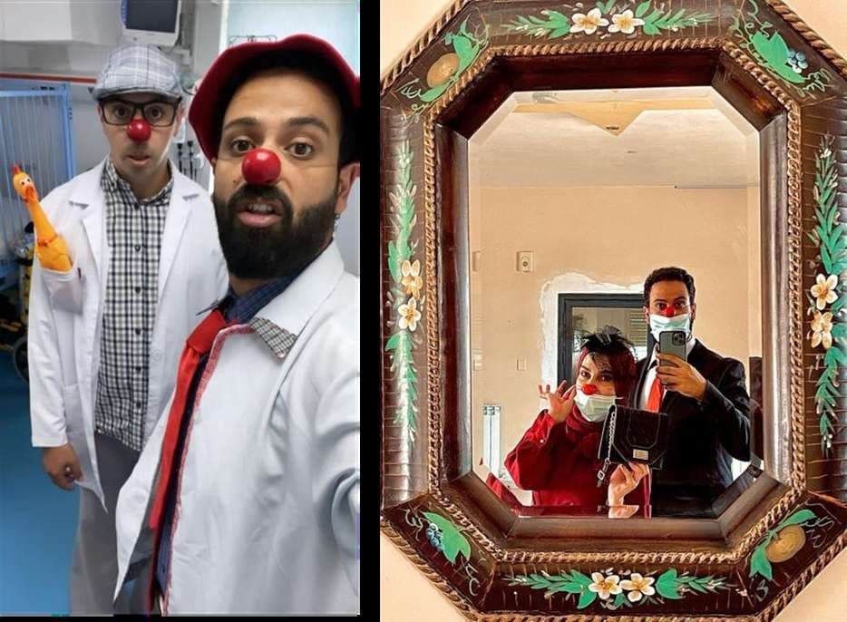 Jeries as a clown doctor with Red Noses International
